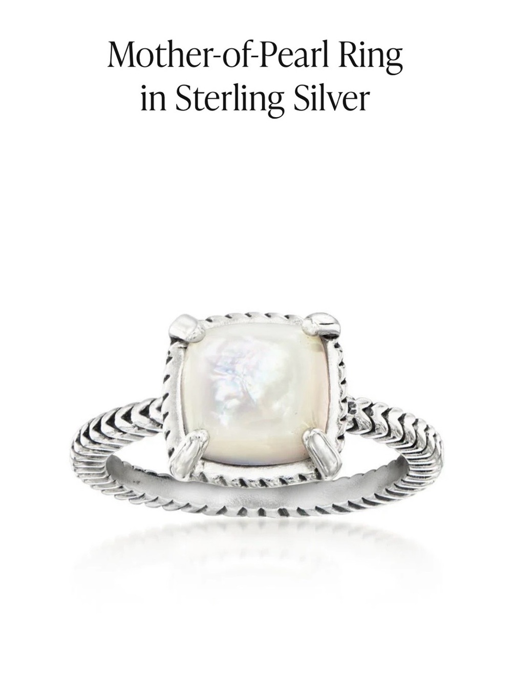 Ross-Simons Sterling Silver 
Mother-of-Pearl Ring - White